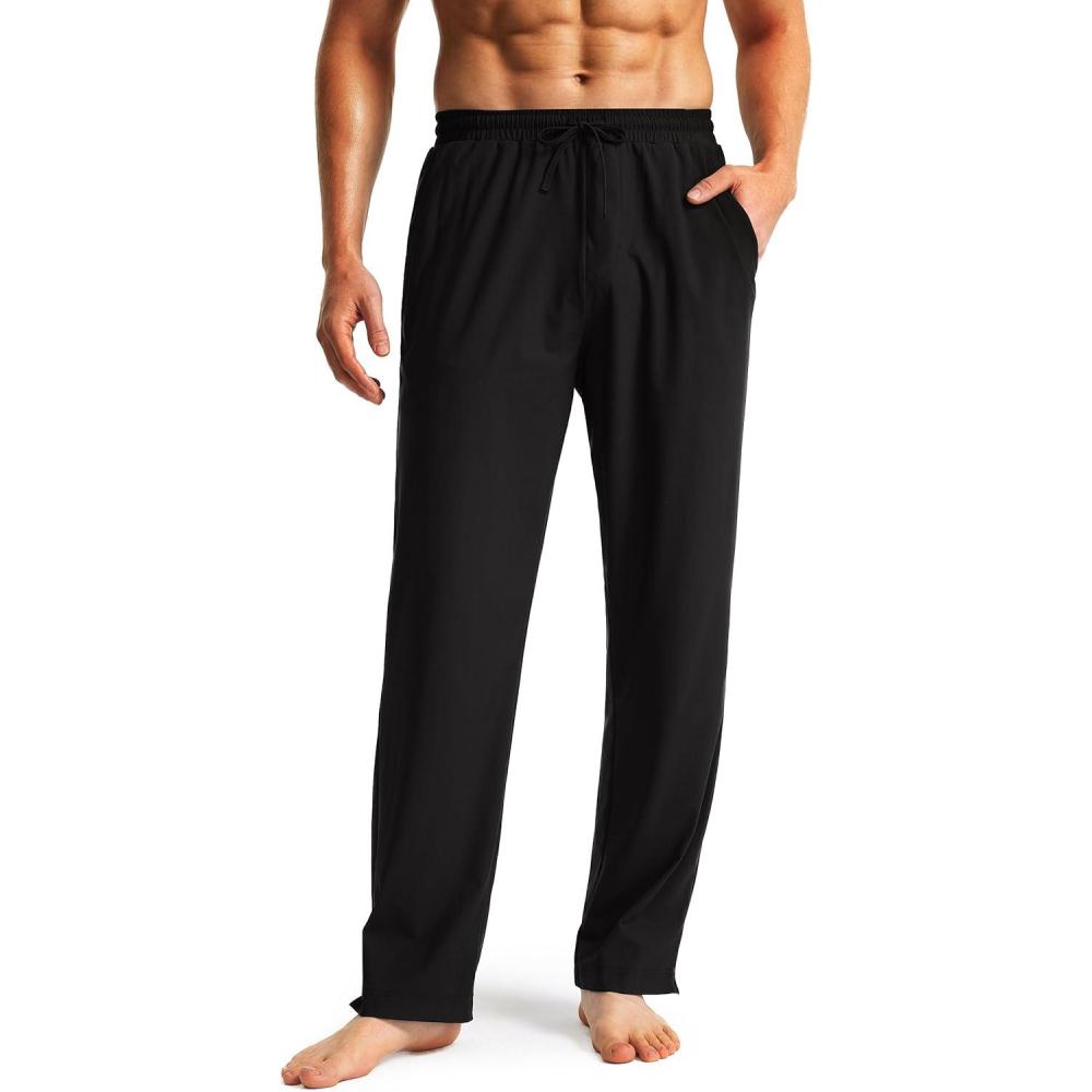 image:imageFitsT4 Sports Mens Beach Pants Swim Pants Loose Fit Quick Dry UPF 50 with Pockets Drawstring Waist for Yacht Daily WearBlack