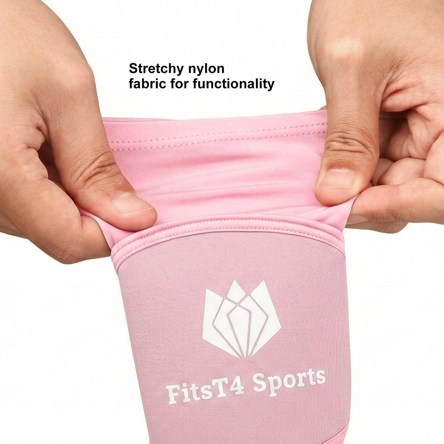 image:imageFitsT4 Sports Volleyball Arm Sleeves for Girls Passing Forearm Sleeves with Protection Pads and Thumbhole for YouthPink