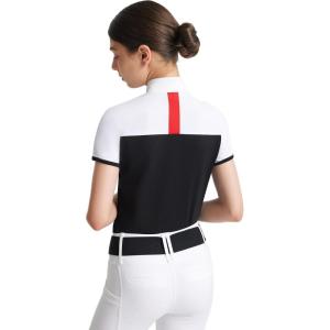 FitsT4 Sports Girls Equestrian Show Shirts Short Sleeve Horse Riding Shirt Button Up Performance Shirt Rider Top(Black)