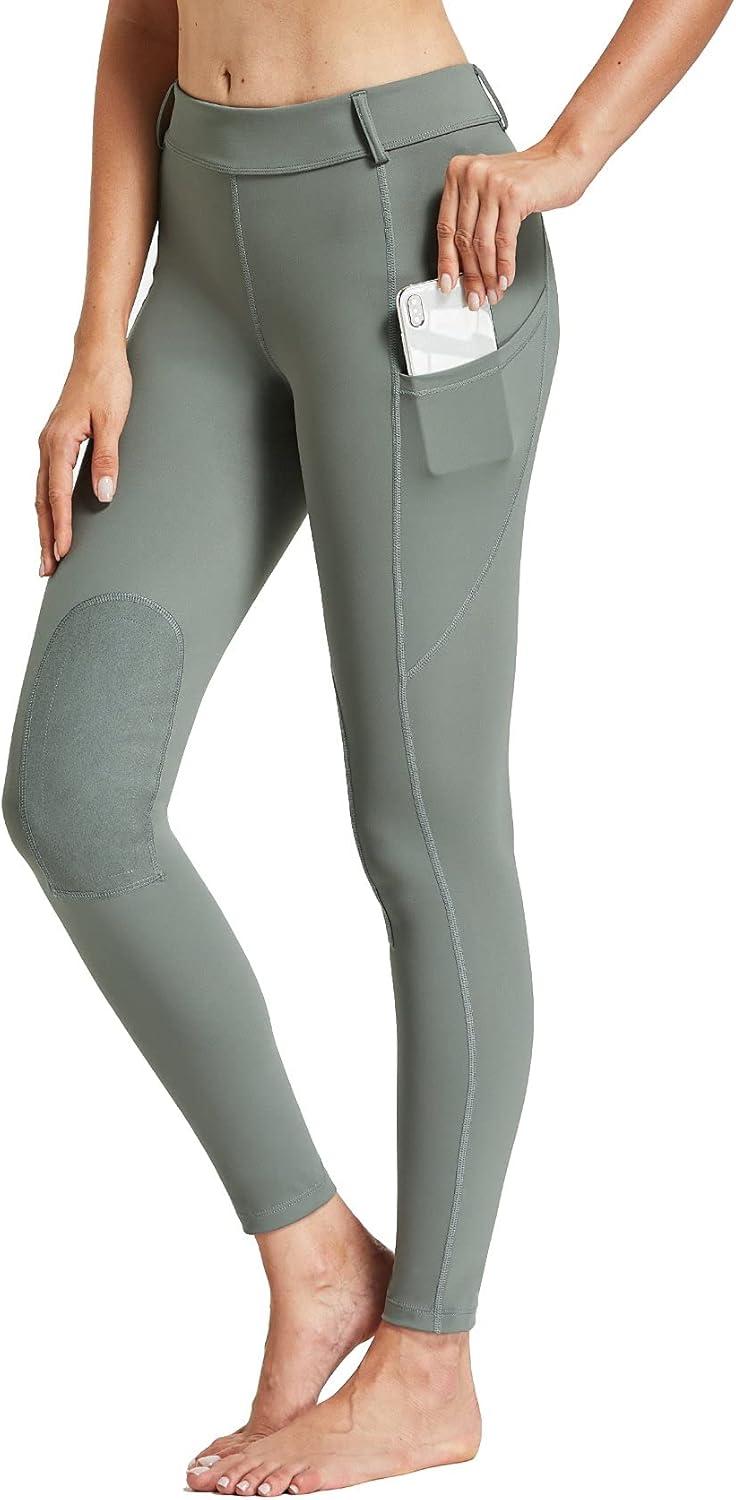 image:imageFitsT4 Womens Horse Riding Pants KneePatch Equestrian Breeches Schooling Tights Pockets Active Leggings