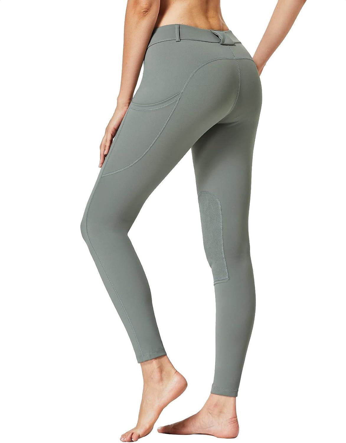 image:imageFitsT4 Womens Horse Riding Pants KneePatch Equestrian Breeches Schooling Tights Pockets Active Leggings