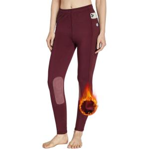 FitsT4 Sports Kid’s Fleece Lined Riding Breeches Girls Winter Equestrian Pants Knee Patch Schooling Tights Cell Pocket