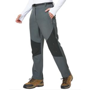 FitsT4 Men’s Fleece Lined Hiking Cargo Pants Water Resistant Softshell Pants Winter Snow Ski Pant w Zipper Pockets