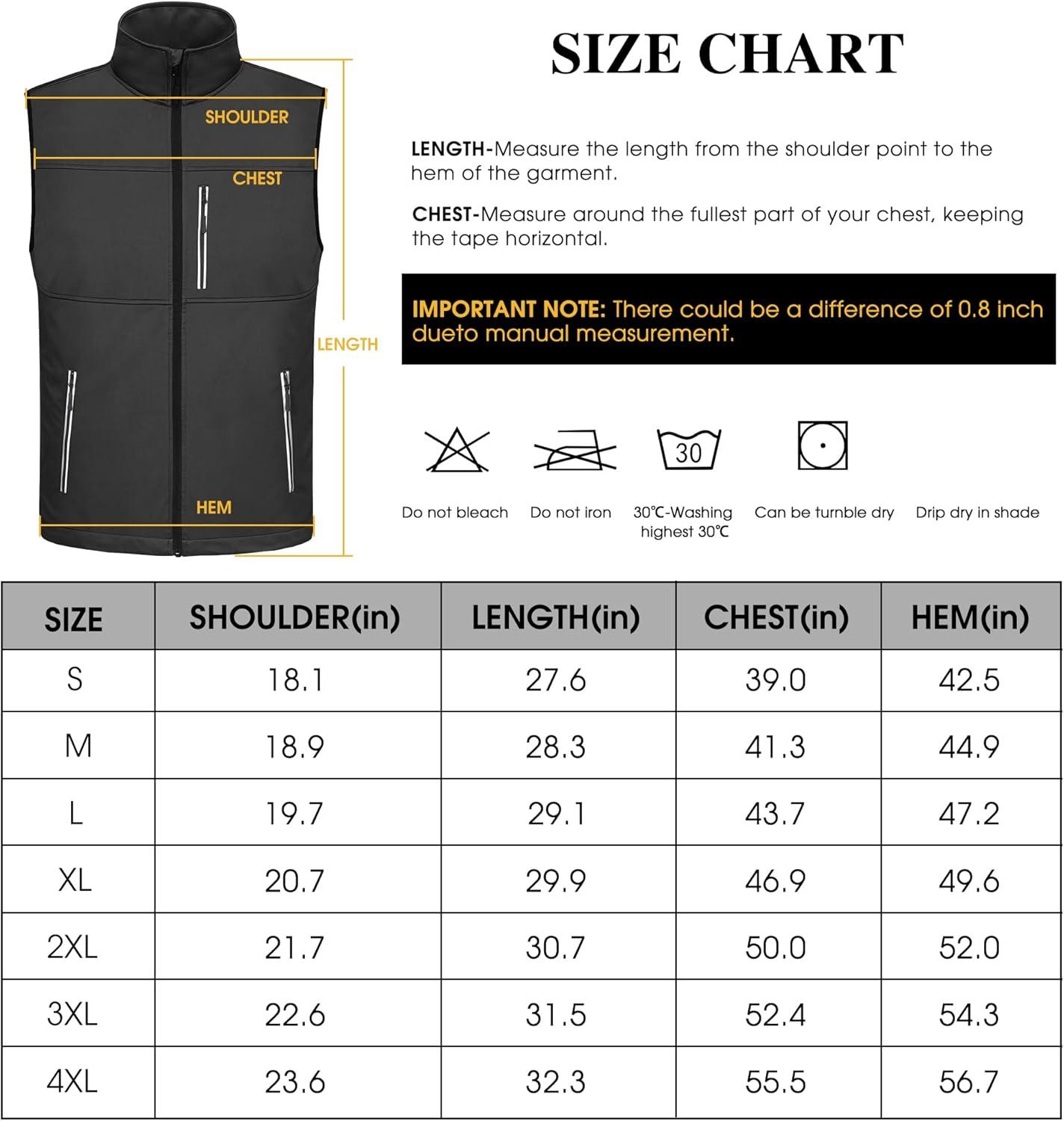 image:imageFitsT4 Mens Golf Vest 7 Pockets Lightweight Reflective Softshell Vest Windproof Jacket