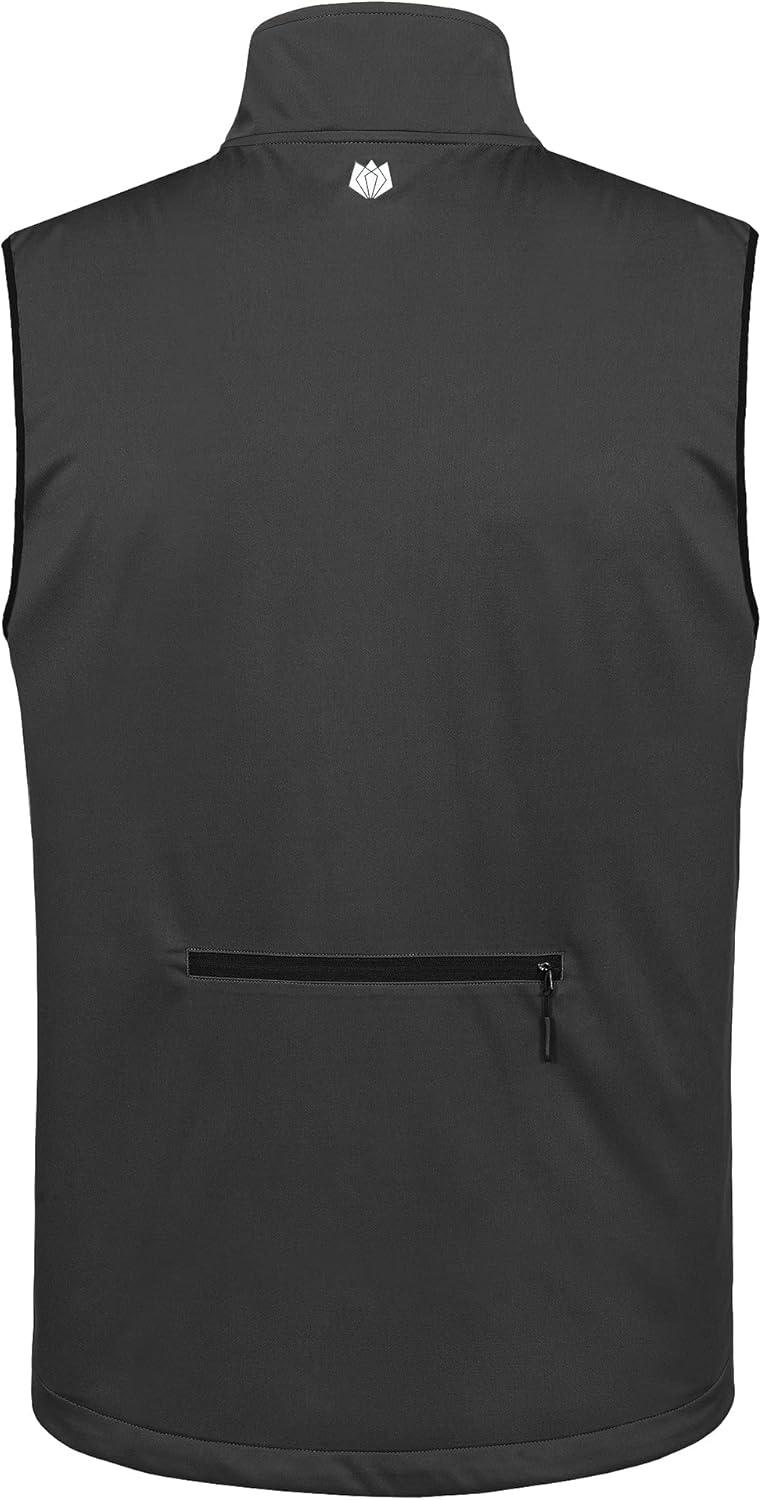 image:imageFitsT4 Mens Golf Vest 7 Pockets Lightweight Reflective Softshell Vest Windproof Jacket