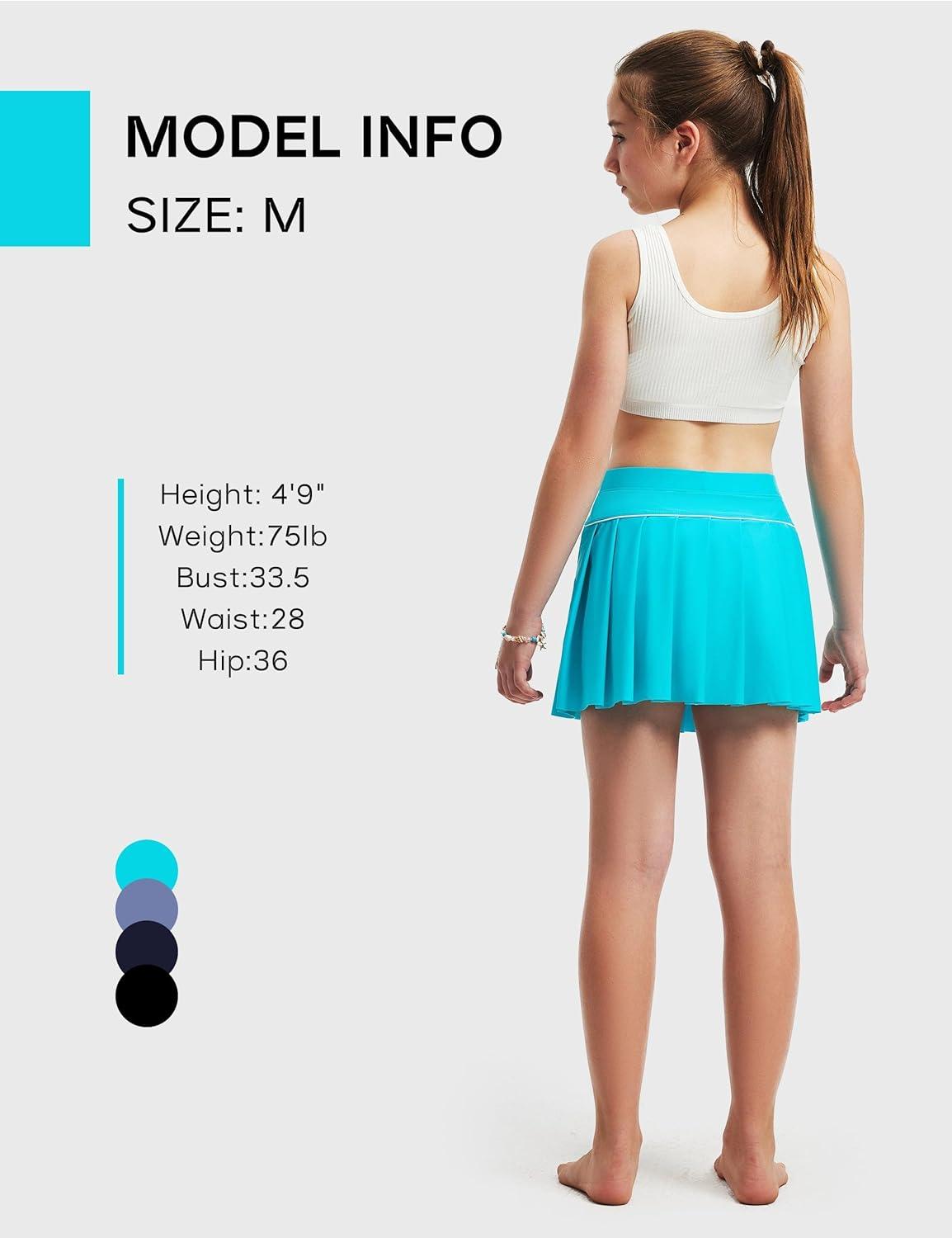 image:imageFitsT4 Sports Girls Swim Skirts with Pocket amp Shorts UPF 50 Swimming Bottom Kids Bathing Skort for Surfing Beach VolleyballAqua