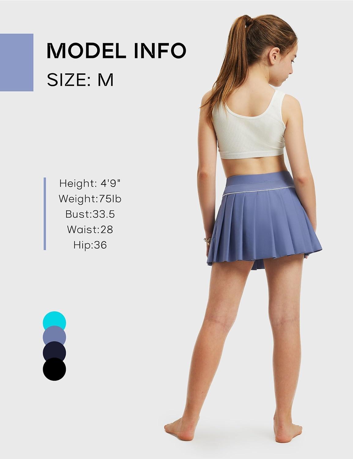 image:imageFitsT4 Sports Girls Swim Skirts with Pocket amp Shorts UPF 50 Swimming Bottom Kids Bathing Skort for Surfing Beach VolleyballGrayish Blue