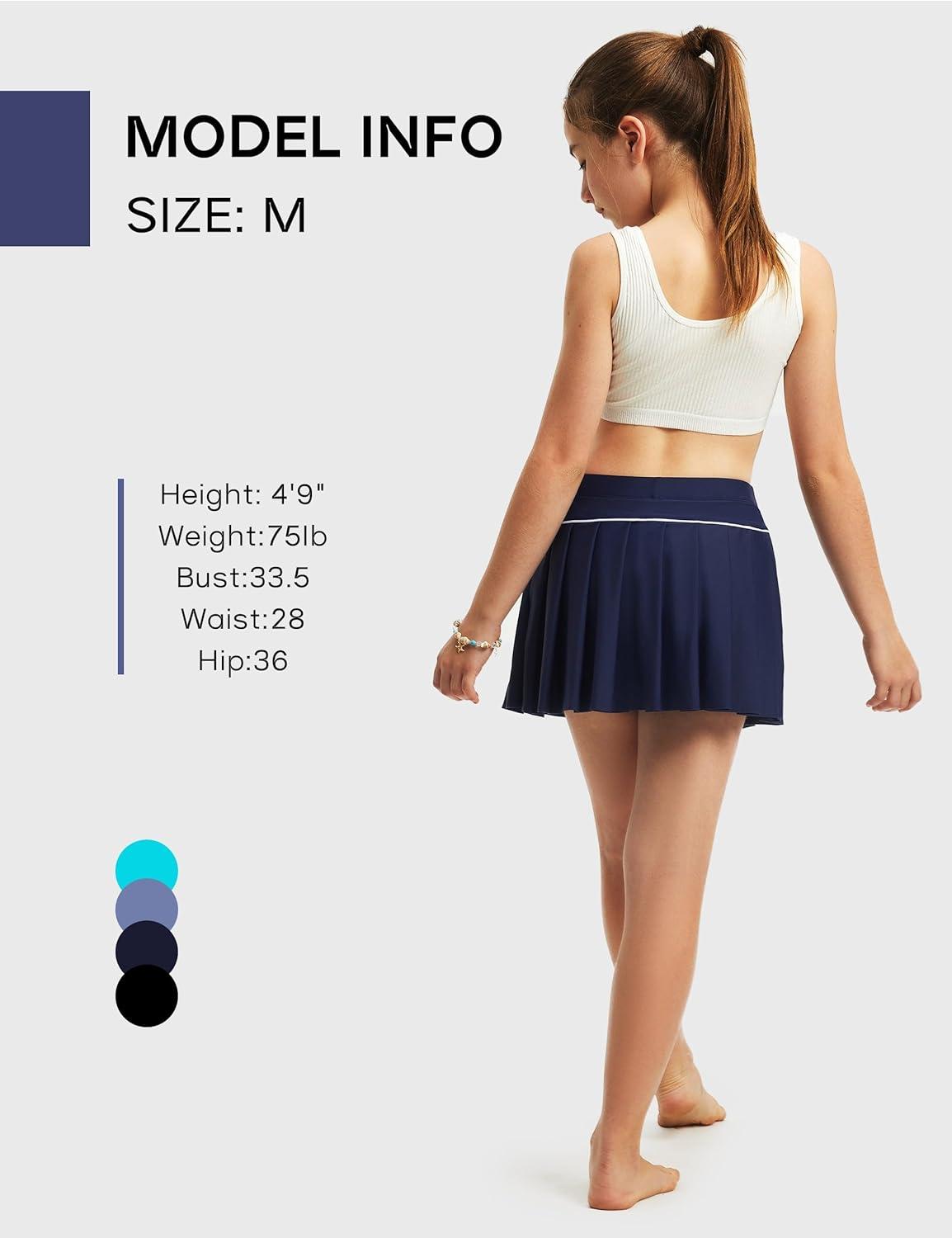 image:imageFitsT4 Sports Girls Swim Skirts with Pocket amp Shorts UPF 50 Swimming Bottom Kids Bathing Skort for Surfing Beach VolleyballNavy