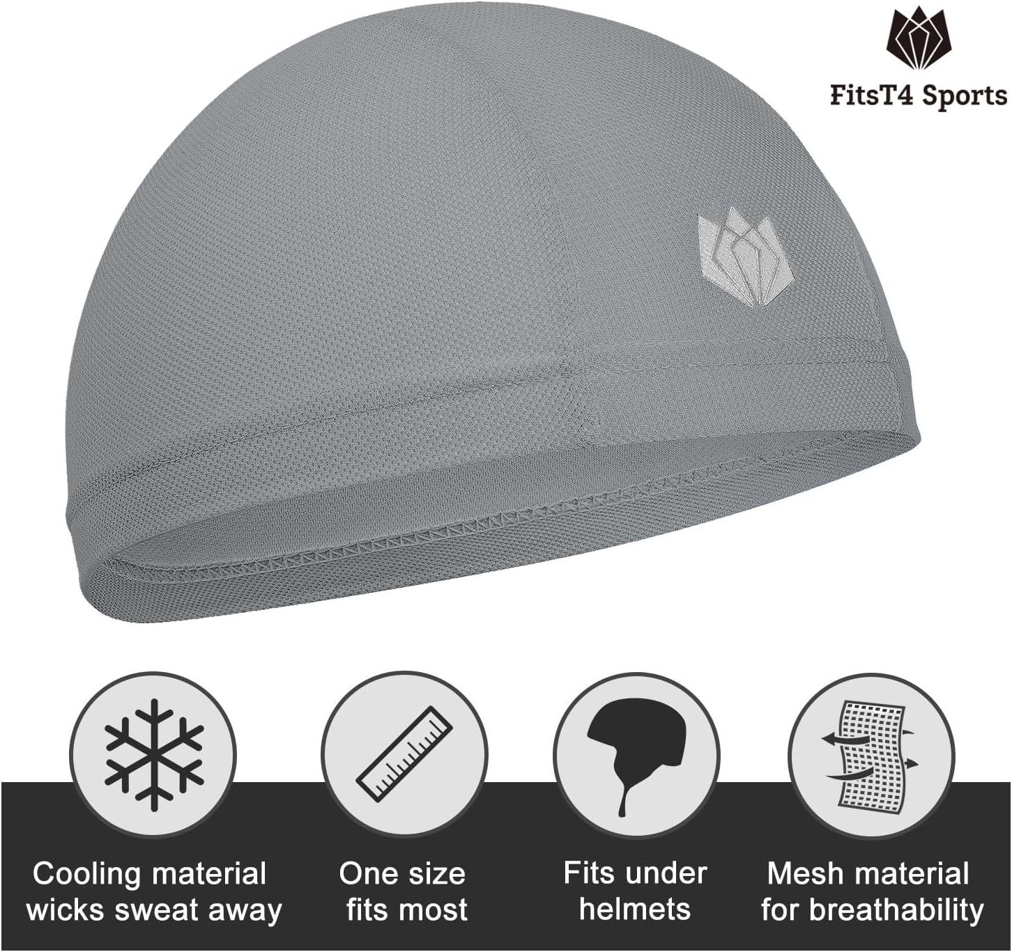 image:imageFitsT4 Sports Active Sweat Wicking Bike Helmet Liner Cycling Skull Cap
