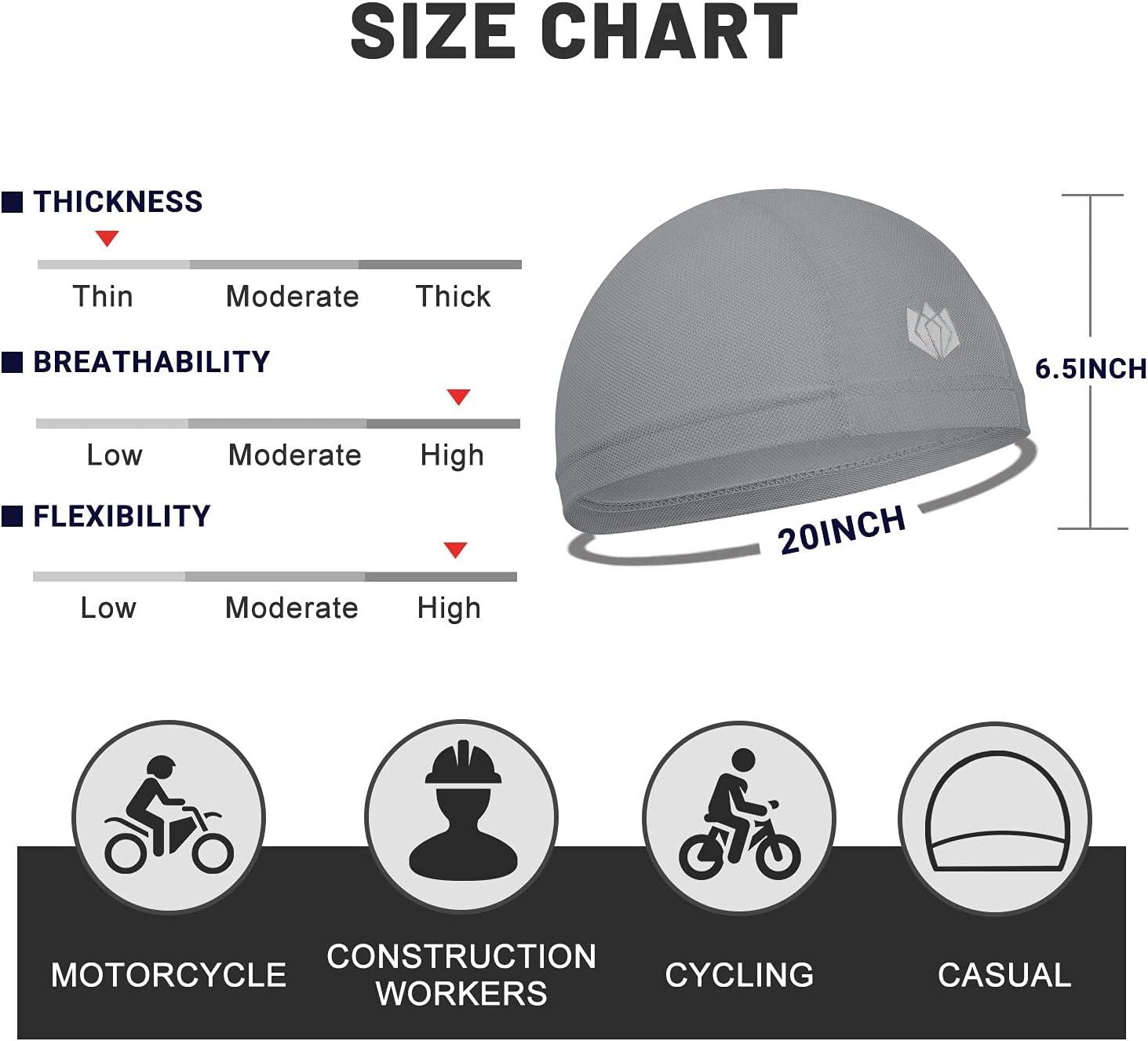 image:imageFitsT4 Sports Active Sweat Wicking Bike Helmet Liner Cycling Skull Cap