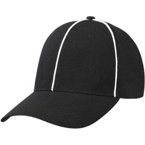 FitsT4 Referee Hat Black with White Stripes Official Cap – Great for Football Refs, Umpires, Judges, & Uniforms